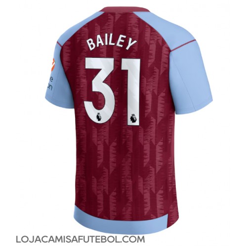 Camisa de Futebol Aston Villa Leon Bailey #31 Equipamento Principal 2023-24 Manga Curta